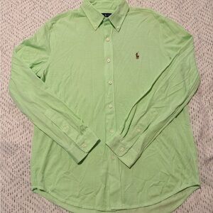 Ralph Lauren Light Green Knit Oxford Button Down Shirt